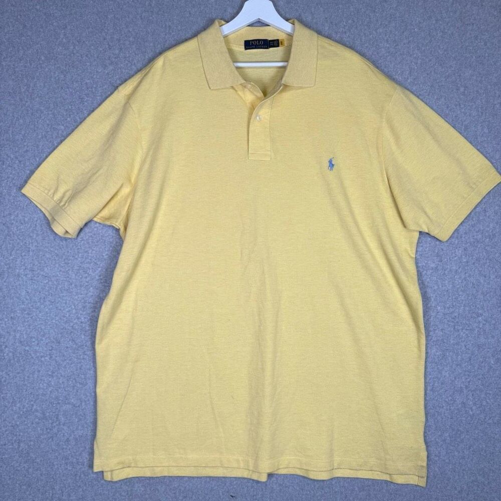 Polo Ralph Lauren Men's Size 2XLT Tall Yellow Short Sleeve Polo Shirt Preppy